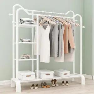 (선반형) 행거 (150cm) 2중 화이트 옷걸이 귀 고양이