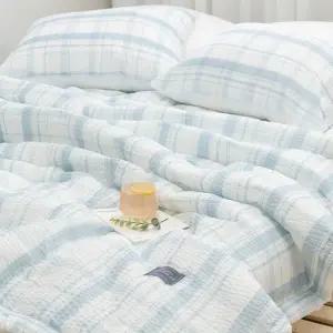 이불베개세트 간절기 샤브레 시어서커 침구 블루 여름 Q 잠트리