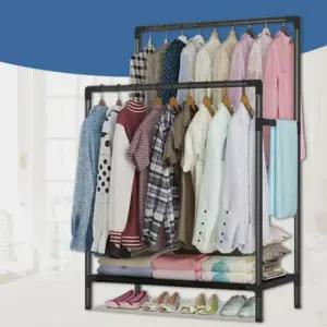 옷수납 조립식 헹거 드레스룸 튼튼한 2단 행거 스탠드