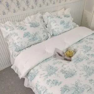 패턴 광목이불베개세트 침구 이불베개세트 Q 사계절 민트 뜨왈