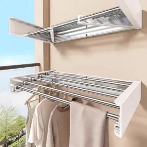 풀딩 벽부착 접이식 빨래건조대 원룸빨래건조대 행거 베란다건조대 슬림