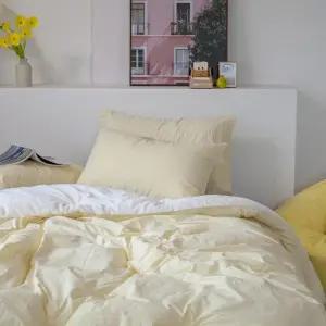 Q 여기호텔 이불패드세트 옐로우 잠트리 (빌리/민트그레이) 극세사 차렵 침구