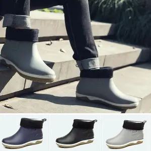 남성 겨울 방한화 레인부츠 기모 양털 내피 방한 장화 JAb9+1AMS