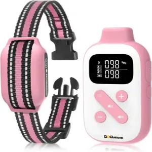 도글린센 충격견 훈련 칼라 없음 삐 소리 및 진동견 리모컨 2800피트 소형 중형 대형견용 진동 - 갈래