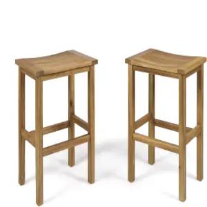 크리스토퍼 나이트 홈 캐리비안 아웃도어 30인치 아카시아 우드 바스툴 2개 세트 천연 염색