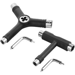 스케이트보드 롱보드 미니 스케이트보드 크루저 스쿠터용 다기능 휴대용 스케이트 도구 2종 세트, T-툴 & Y-툴