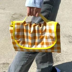 ( )돗자리 체크무늬 방수 피크닉 매트 돗자리 옐로우 중형