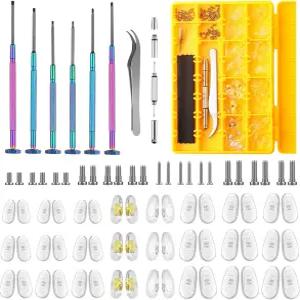 안경 코 패드 24쌍의 스크류 인 정밀 드라이버 세트가 포함된 업그레이드된 마그네틱 수리 키트 나사