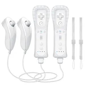 WDZP (흰색 *2) Wii/WII U용 모션 플러스 리모컨 2 in 1 U 콘솔용 넌척 컨트롤러 [nintendo_wii_u]