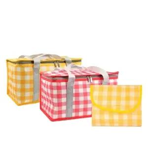 kimspp 체크무늬 피크닉 쿨러가방13L 돗자리포함 보냉 보온 소풍가방 쿨러백