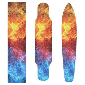 키가이 파이어 & 스 스케이트보드 그립 테이프 시트, 미끄럼 방지 사포 스쿠터 그립 테이프 롱보드 그립 테이프 33.1x9.1인치