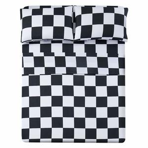 베스트 시즌 침대 시트 세트 3피스 - 트윈 사이즈-부드러운 내구성 극세사 침구 세트, 깊은 포켓, 얼룩, 변색 및 주름 방지(도금 블랙앤화이트)