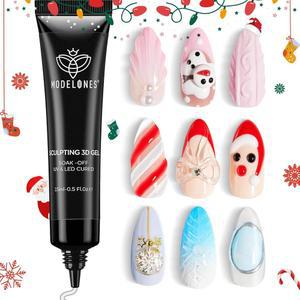 Modelones 3D 젤 네일 아트, 성형, 드로잉, 매력 및 보석 접착제를 위한 조각 , 크롬 파우더용 재료 라인스톤 디자인 노 와이프, UV 광 경화 살롱 DIY 사용