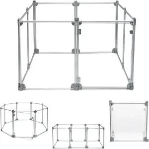 앞줄 접이식 반려견 플레이펜 - 운동 휴식 및 놀이를 위한 내구성과 휴대성이 뛰어난 강아지 알루미늄