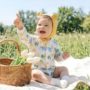 [롯데백화점]아가방 리바쥬토피아바디수트(모자)(YELLOW) 01T127906