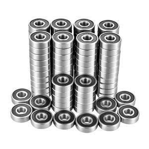 해미 608 스케이트보드 베어링, 100팩 608 2RS 베어링, 8x22x7mm 크롬 스틸 볼 베어링, 3D 프린터 스케이트보드용 프리 윤활 이중 고무 밀봉 ABEC3