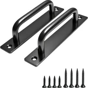 Ptoahqu 2PCS 5.8인치 헛간 문 손잡이 프리미엄 알루미늄 합금 게이트 주방 캐비닛 욕실 옷장 및 간편한