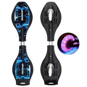 심캣 캐스터 보드, 360도 캐스터와 조명 휠이 있는 스케이트보드, , 청소년 및 경량 내구성 트위스트보드