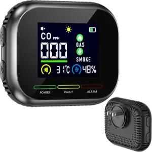 일산화탄소 감지기 플러그인 CO 및 천연가스 감지기(배터리 백업 포함) HD 디지털 디스플레이 모니터 가스