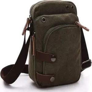 콜산트 미니 크로스바디 백 여성용 및 남성용 - 작은 지갑 핸드백 여행 가방 캔버스 숄더