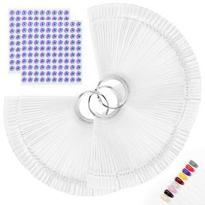 반지와 숫자 스티커가 있는 150개의 네일 스와치 스틱, 폴리시 디스플레이용 컬러 아트 용품에는 재료가 있어야 합니다