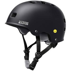 아웃도어마스터 MIPS 스케이트보드 사이클링 헬멧 - 스쿠터, 롤러 스케이팅, 인라인 스케이팅, 롤러블레이드를 위한 탈착식 라이너 2개가 있는 가볍고 통풍이 잘되는 멀티 스포츠 헬멧