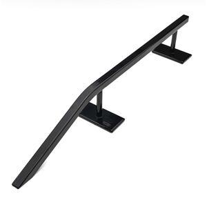 FLVFF 핑거보드 레일 폴 잼과 솔리드 스틸 램프 및 스케이트 파크(R5)(블랙)로 만든 평평한 그라인드 금속 레일 연결