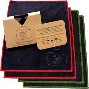 깨끗하고 투명한 극세사 초대형 청소포 [4팩] - 카메라 렌즈 안경 스크린 및 모든 렌즈를 위한 초프리미엄