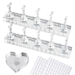 200개의 양면 테이프와 1개의 하트 모양 아크릴 마그네틱 프레스턴이 있는 네일 아트 디스플레이용 강자성 홀더 키트에 프레스용 ESUOHYM 스탠드