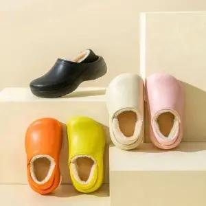 실내화 기모안감 슬리퍼 가벼운 통굽 겨울 투웨이 키높이