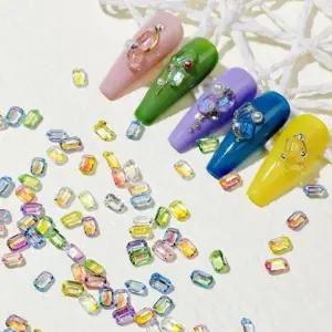 네일아트 칵테일 투명 얼음 V컷 믹스 스톤 100입 2종