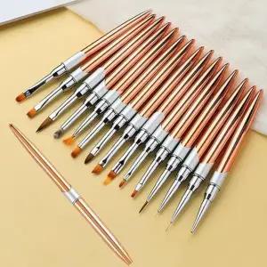 네일아트 고급 전문 네일브러쉬+브러쉬캡15종 세트