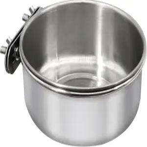 DVHEY 대형 새 먹이 접시 컵 클램프 홀더가 있는 패럿 푸드 볼 케이지 스테인리스 스틸 코카티엘 앵무새