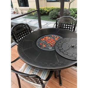 야외바베큐테이블 철제 주물 화로 식탁 주물야외테이블 그릴