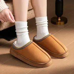스웨이드 겨울 뮬 슬리퍼 방한화 남녀공용 인조 기모