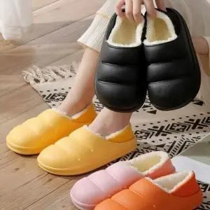 털슬리퍼 브레드 뒷밴드 홈 직장 학교 따뜻한 병원 가볍고 방한 통굽 EVA 실내화 EVA