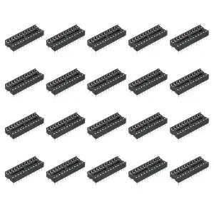 MECCANIXITY 20Pcs DIP IC 칩 소켓 어댑터 7.62mm 로우 피치 24핀 구색 키트 2.54mm/0.1 브레드보드
