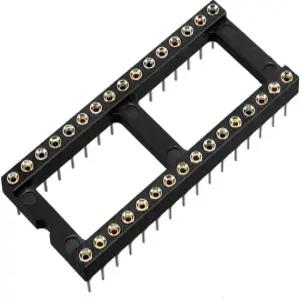 uxcell 12pcs DIP IC 칩 소켓 어댑터 솔더 타입 2.54mm 피치 듀얼 로우 32 원형 핀 15.2mm