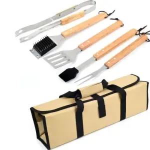 TBZ 우드스텐 바베큐 조리도구 6p 가방세트 캠핑그릴 그릴 고기불망 캠핑그릴 그릴