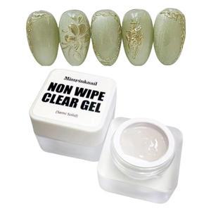 닦지 않는 투명 젤 반고체 6g 미러 크롬 파우더 네일 아트 3D 스컬처 스타일 엠보싱