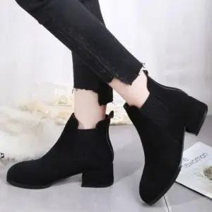 여자 옆밴딩 기모부츠 2색 앵클부츠 워커 겨울 스웨이드