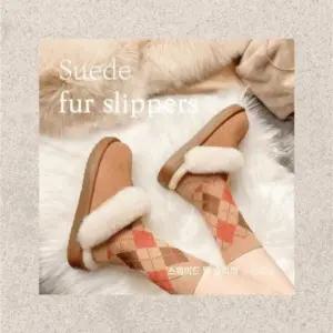 여성 층간소음방지 슬리퍼 스웨이드털 양털슬리퍼 실내화 사무용 털슬리퍼 겨울 슬리