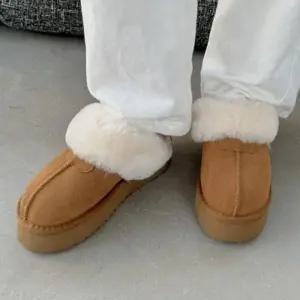 키높이 털슬리퍼 겨울 안감 통굽 방한화 털슬리퍼 방한화 퍼