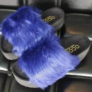 여성 인조 통굽 토끼 5cm 퍼 털 실내화 슬리퍼 겨울