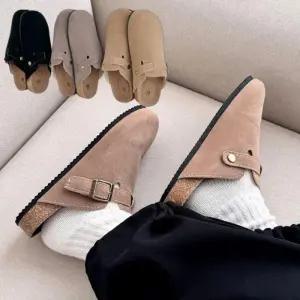 남녀 스타일 겨울 신발 버클 집앞 사이드 앞코막힘 1P 슬리퍼