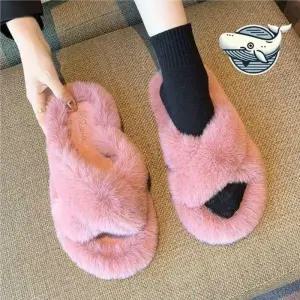 여성 부드러운 겨울용 겨울 뽀글이 커플털 앞막힌 발편한 털 털슬리퍼 여성 학교 겨울