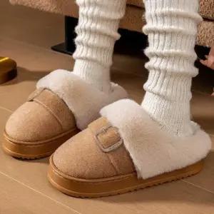여성 안감 겨울슬리퍼 슬리퍼 홈 방한 퍼 겨울 따뜻한