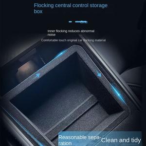 호환 테슬라 모델 3 2021-23 Y용 자동차 중앙 보관함  정리함 컨테이너 플로킹 보관 케이스  거치대 인테리
