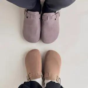 실내화 커플 고무밑창 버클포인트 디자인 남녀공용 슬리퍼 심플