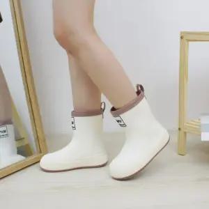 여성 장마 레인부츠장화 부츠 미들라인 가벼운 레인부츠 패션장화